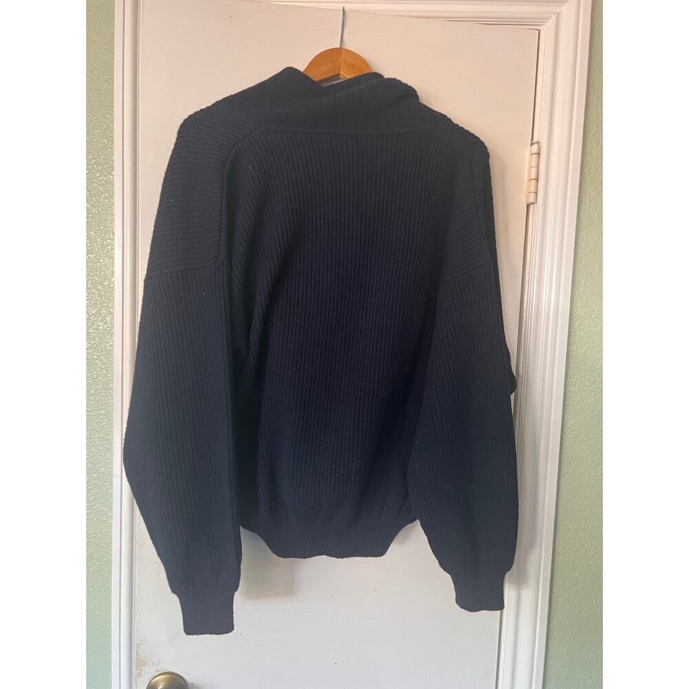 Portobellos VintageTwo-Button Knitted Sweate Blue Low Neck Long Sleeved - Picture 5 of 16